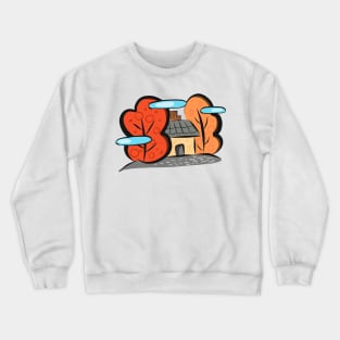 Autumn cabin illustration Crewneck Sweatshirt